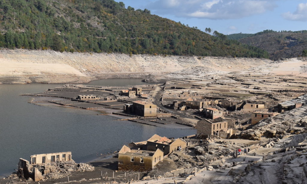 Drought Depletes a Reservoir in Spain, Revealing a Ghost Village