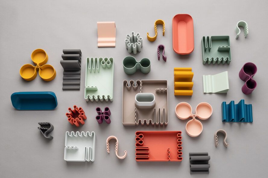 3D-printed desk accessories are made from bioplastic waste