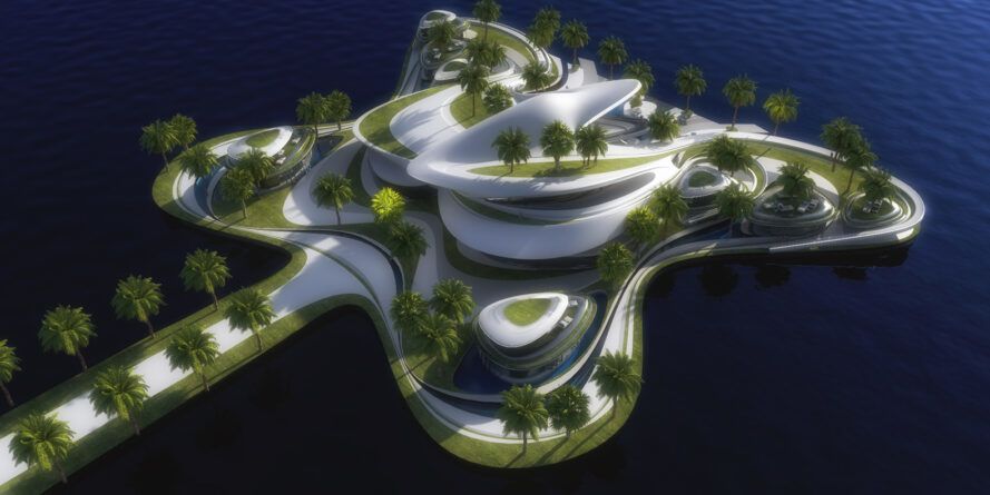 Private mansion in Egypt sits on an artificial island