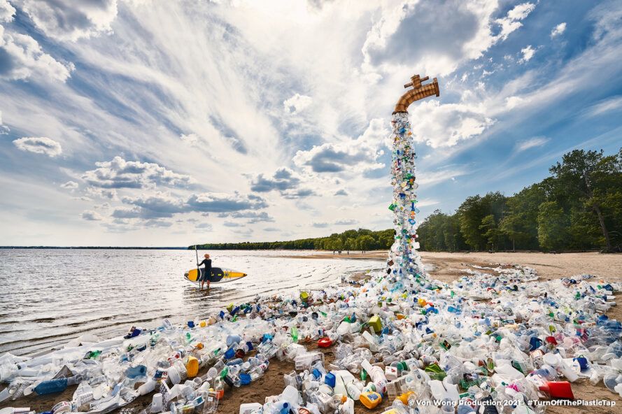 Plastic pollution is highlighted in unique art installation