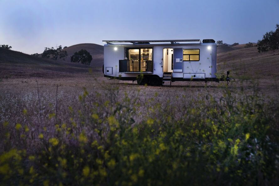 Tiny home on wheels has an off-grid solar power system