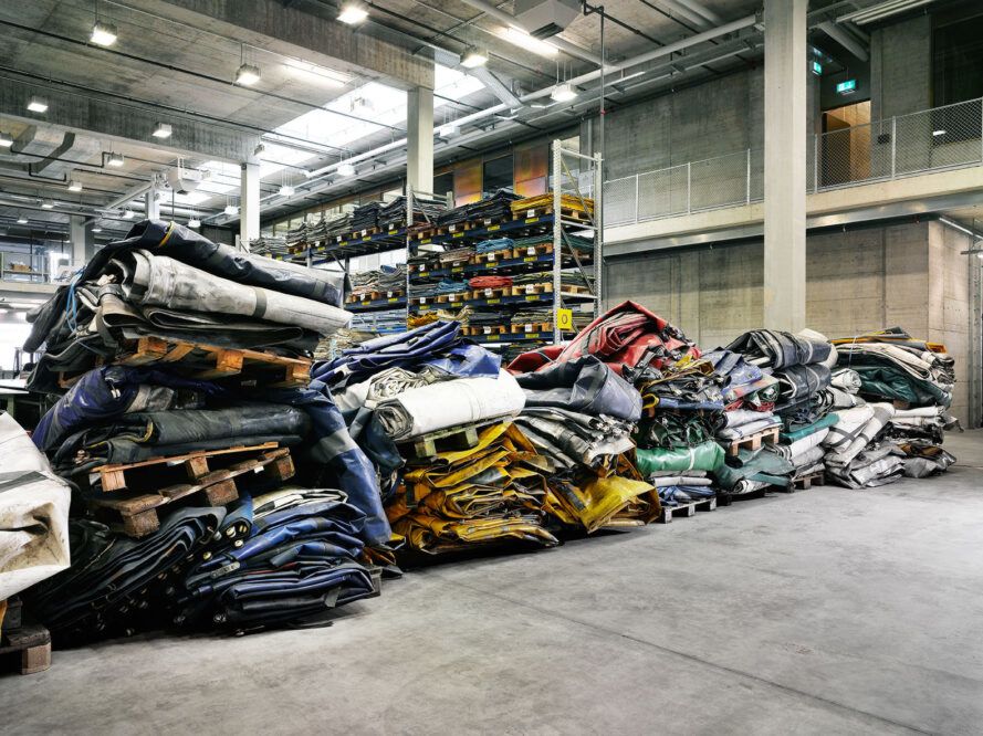 Biodegradable fabric is made from old truck tarps