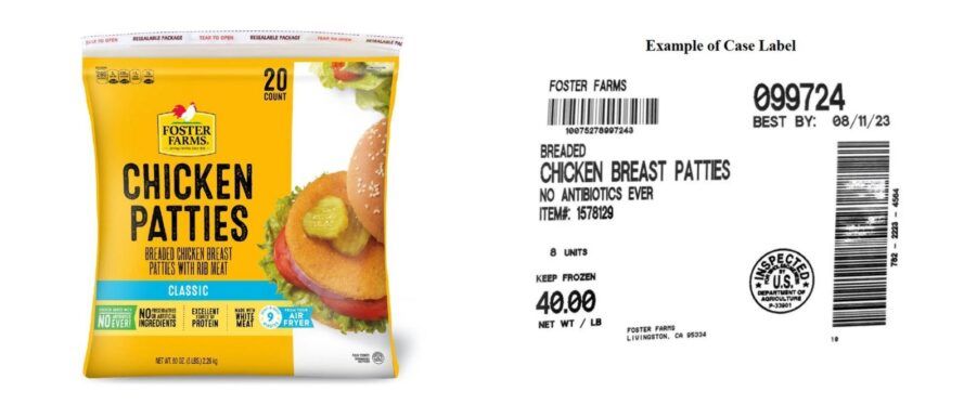 Foster Farm chicken patties recall due to pieces of plastic
