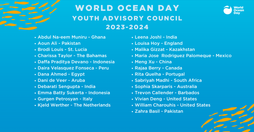 Announcing the 2023-2024 World Ocean Day Youth Advisory Council!